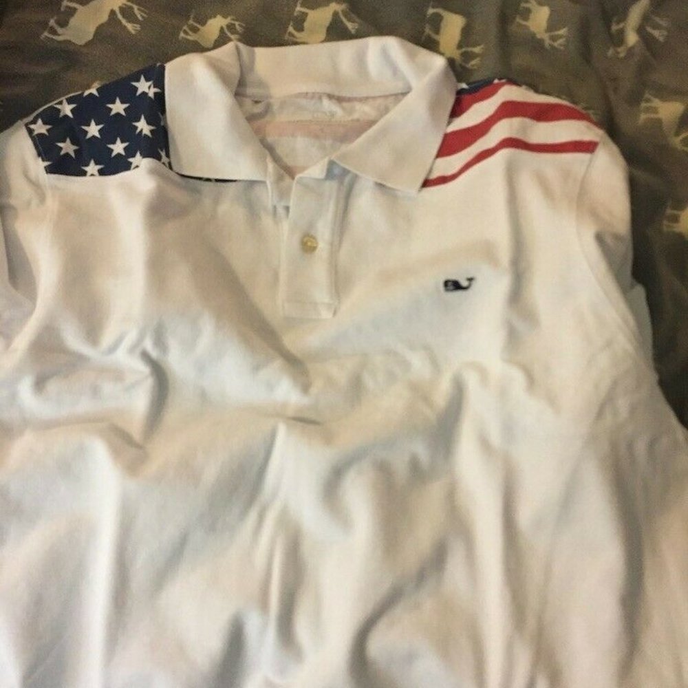 Mens Vineyard Vines Flag Polo Size Large